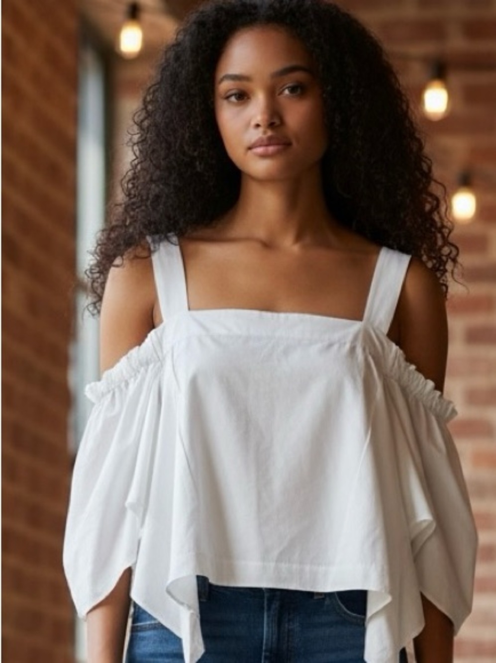 Vivienne Hu White Off-Shoulder Top